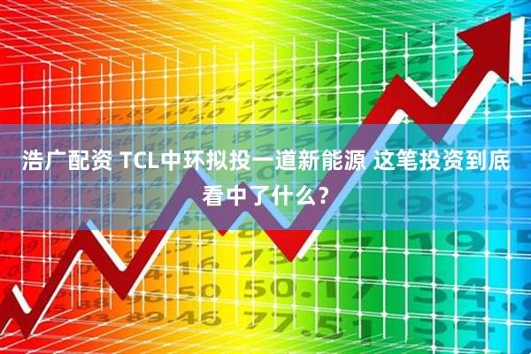 浩广配资 TCL中环拟投一道新能源 这笔投资到底看中了什么？